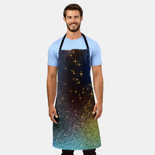 Farbenfrohe Farbvariante des Glitzer Schürze (Getragen)