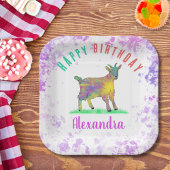 Farbenfrohe Farm Goat Girls Geburtsname Pappteller