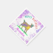 Farbenfrohe Farm Goat Girls Geburtsname Serviette (Ecke)