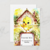 Farbenfrohe Farm Hühnchen Geburtstag Dankeskarte (Vorne/Hinten)