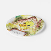 Farbenfrohe Farm Hühnchen Geburtstag Pappteller (Schrägansicht)