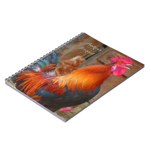 Farbenfrohe Farm Rooster Personal Journal Notizblock (Linke Seite)