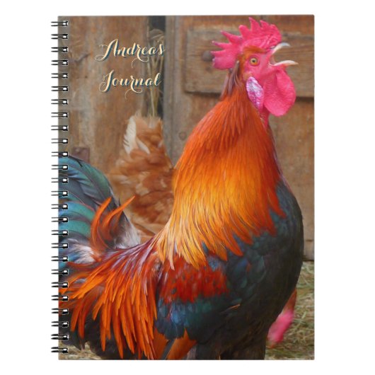 Farbenfrohe Farm Rooster Personal Journal Notizblock (Vorderseite)