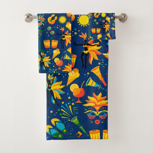 Farbenfrohe Faschingszeichen Nr. 2 Badhandtuch Set (Insitu)