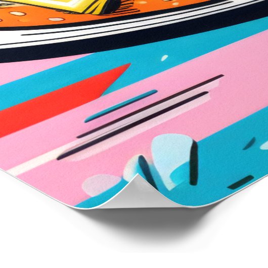 Farbenfrohe Fastfood Poster (Ecke)