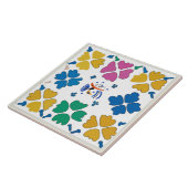 Farbenfrohe fauvistische Blume Fliese (Seite)