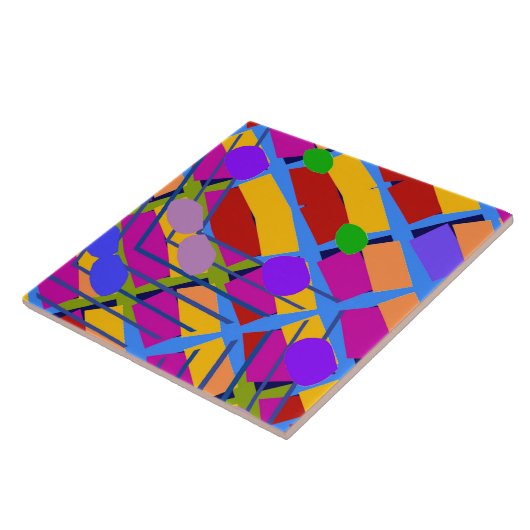 Farbenfrohe fauvistische Formen 8 Fliese (Seite)