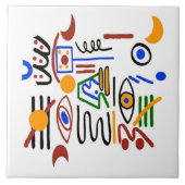 Farbenfrohe fauvistische Formen Fliese (Vorderseite)