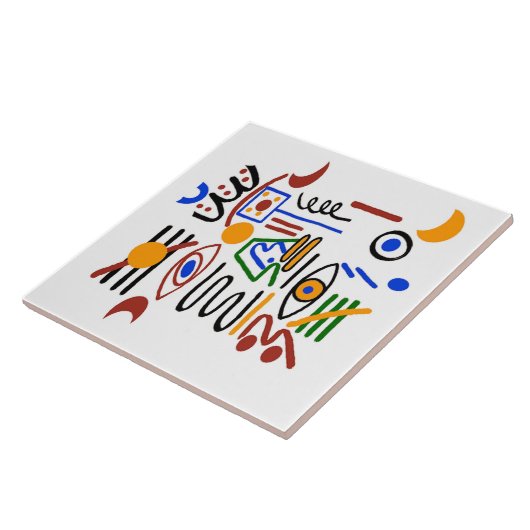 Farbenfrohe fauvistische Formen Fliese (Seite)