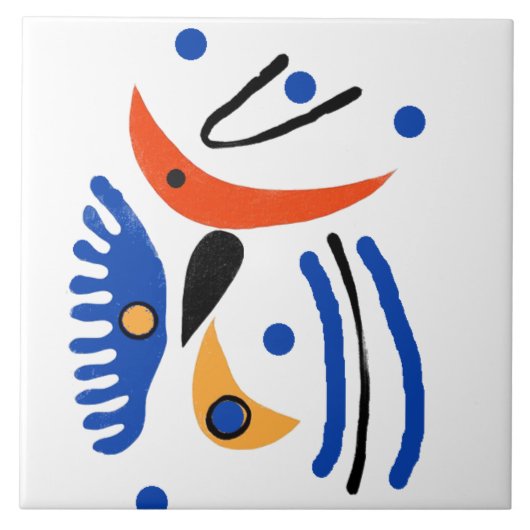 Farbenfrohe fauvistische Formen Fliese (Vorderseite)