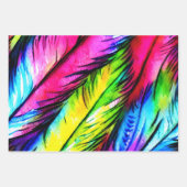 Farbenfrohe Feather Matching Mix Geschenkpapier Set (Vorderseite 3)