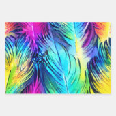 Farbenfrohe Feather Matching Mix Geschenkpapier Set (Vorderseite 2)