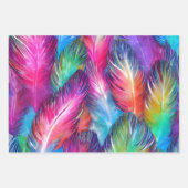 Farbenfrohe Feather Matching Mix Geschenkpapier Set (Vorderseite)