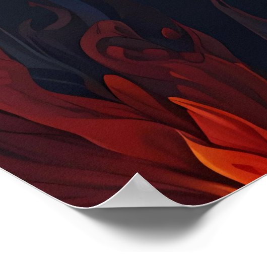 Farbenfrohe Feathered Phoenix Bird Muster Poster (Ecke)