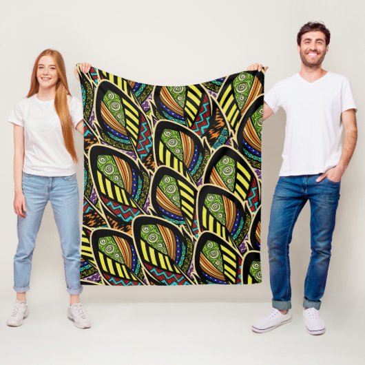 Farbenfrohe Feathers Fleecedecke (Beispiel)