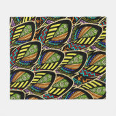 Farbenfrohe Feathers Fleecedecke (Vorderseite (Horizontal))