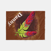 Farbenfrohe Feathers Native American Fleece Blanke (Vorderseite (Horizontal))