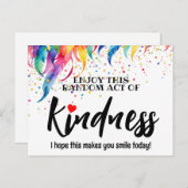 Farbenfrohe Feathers Random Act of Kindness Postca Postkarte (Vorne/Hinten)