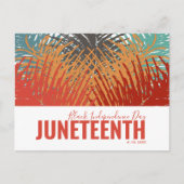 farbenfrohe Feder Black Independence Day JUNEZEHNT Postkarte (Vorderseite)