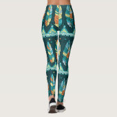 Farbenfrohe Feder, endlose Textur Leggings (Rückseite)