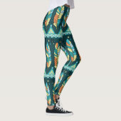 Farbenfrohe Feder, endlose Textur Leggings (Rechts)