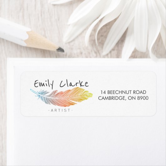 Farbenfrohe Feder Personalisiert (Insitu)