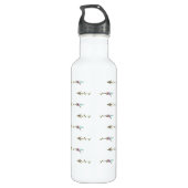 Farbenfrohe Feder und Botanische Arrow-Monogramm Edelstahlflasche (Rückseite)