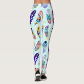 Farbenfrohe Federmuster Leggings (Rückseite)