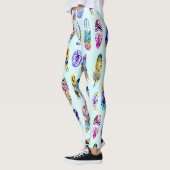 Farbenfrohe Federmuster Leggings (Links)