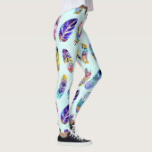 Farbenfrohe Federmuster Leggings (Rechts)