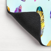 Farbenfrohe Federmuster Mousepad (Ecke)