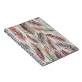 Farbenfrohe Federn, Aquarell Nahtlos Design. Notizblock (Rechte Seite)