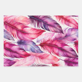 Farbenfrohe Federn Art Wrapping Paper Sheets Geschenkpapier Set (Vorderseite 3)
