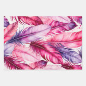 Farbenfrohe Federn Art Wrapping Paper Sheets Geschenkpapier Set (Vorderseite 2)