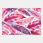 Farbenfrohe Federn Art Wrapping Paper Sheets Geschenkpapier Set (Vorderseite)
