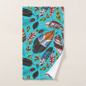 Farbenfrohe Federn Badhandtuch Set (Handtuch)