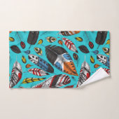 Farbenfrohe Federn Badhandtuch Set (Handtuch)