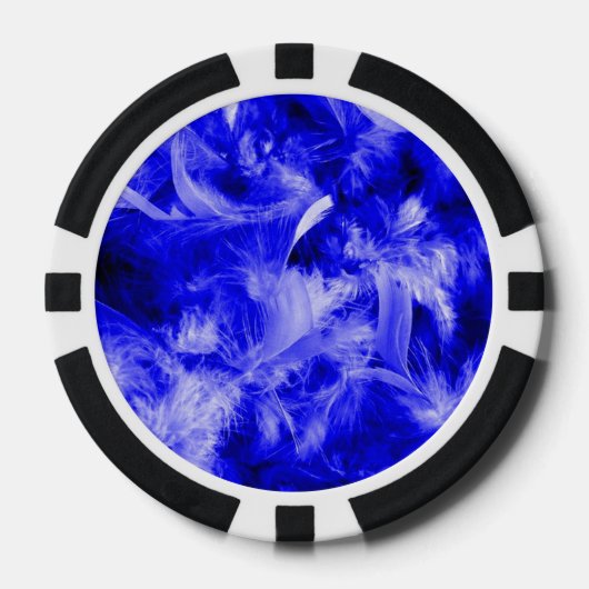 farbenfrohe Federn blau Pokerchips (Vorderseite)