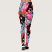 Farbenfrohe Federn, boho, nahtlos, lebendig. Leggings (Rückseite)
