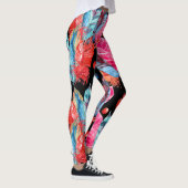 Farbenfrohe Federn, boho, nahtlos, lebendig. Leggings (Rechts)