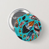 Farbenfrohe Federn Button (Vorne & Hinten)