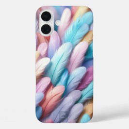Farbenfrohe Federn iPhone 16 Plus Hülle