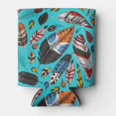 Farbenfrohe Federn Dosenkühler (Vorderseite)