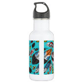 Farbenfrohe Federn Edelstahlflasche (Rückseite)