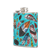 Farbenfrohe Federn Flachmann (Links)