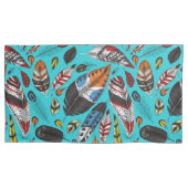 Farbenfrohe Federn Kissenbezug (Vorderseite-Links)