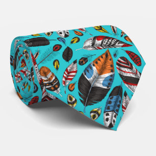 Farbenfrohe Federn Krawatte