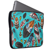 Farbenfrohe Federn Laptopschutzhülle (Vorne Rechts)