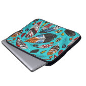 Farbenfrohe Federn Laptopschutzhülle (Vorne Knopf)