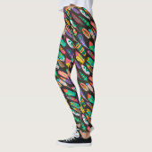 Farbenfrohe Federn Leggings (Links)